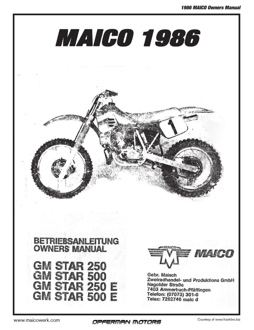 Maico GM STAR 250 1986 owner's manual