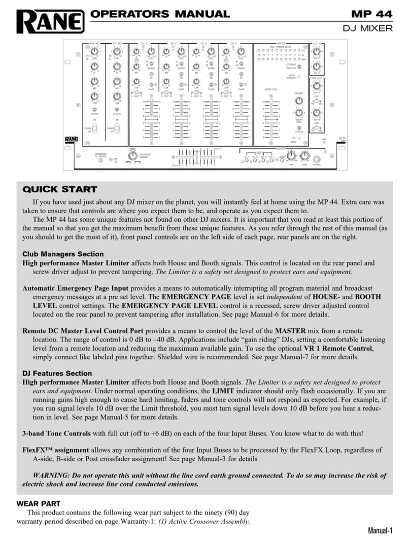 Rane MP 44 Operator's manual