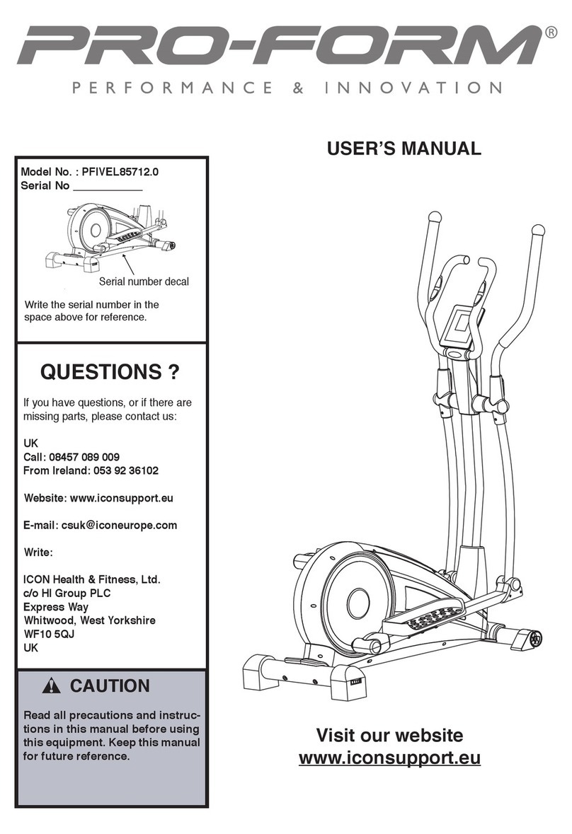 Pro-Form PFIVEL85712.0 user manual