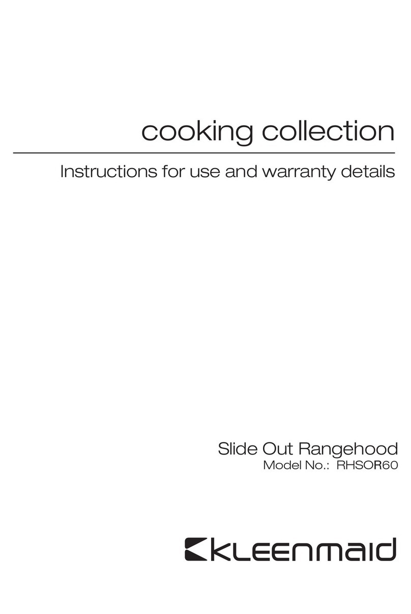 Kleenmaid RHSOR60 Instructions for use and warranty details