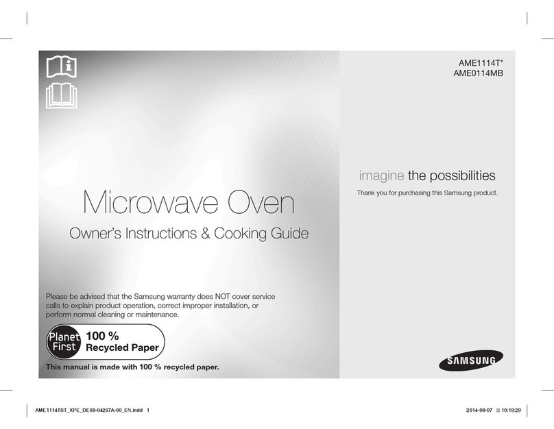 Samsung AME1114TSeries Owner's instructions and cooking guide