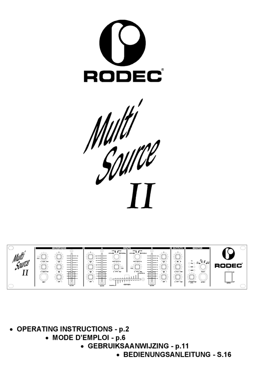 Rodec multi source ii operating instructions