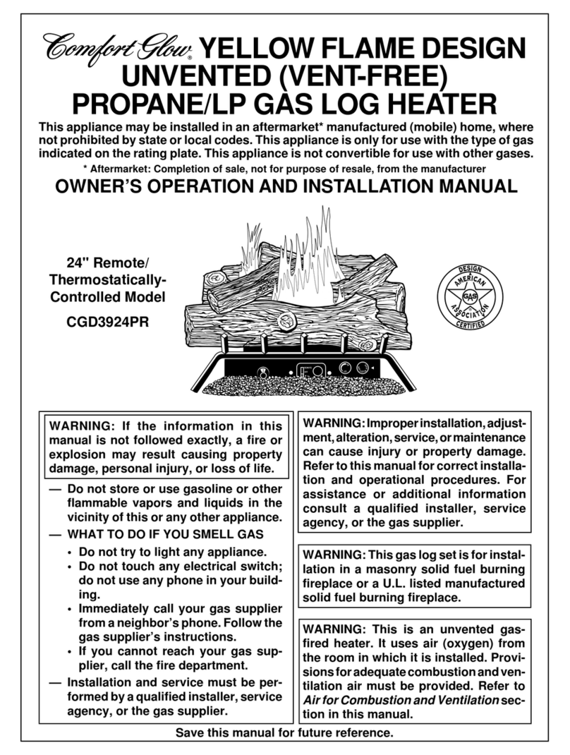 Comfort Glow CGD3924PR Operation manual