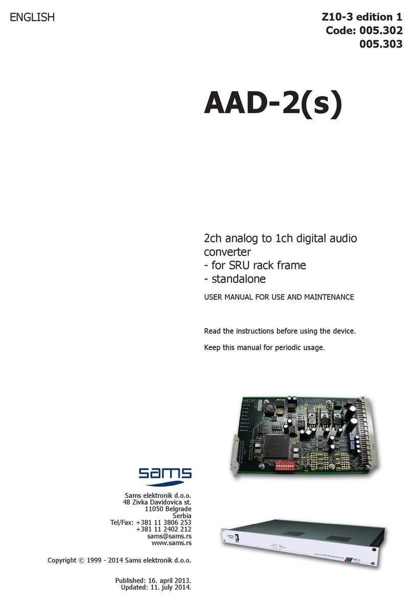 Sams AAD-2s User manual for use and maintenance