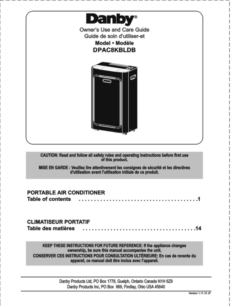 Danby DPAC8KBLDB User manual