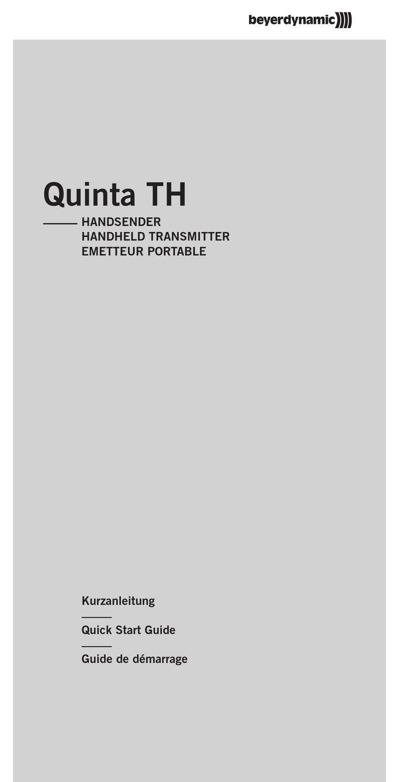 Beyerdynamic Quinta TH User manual