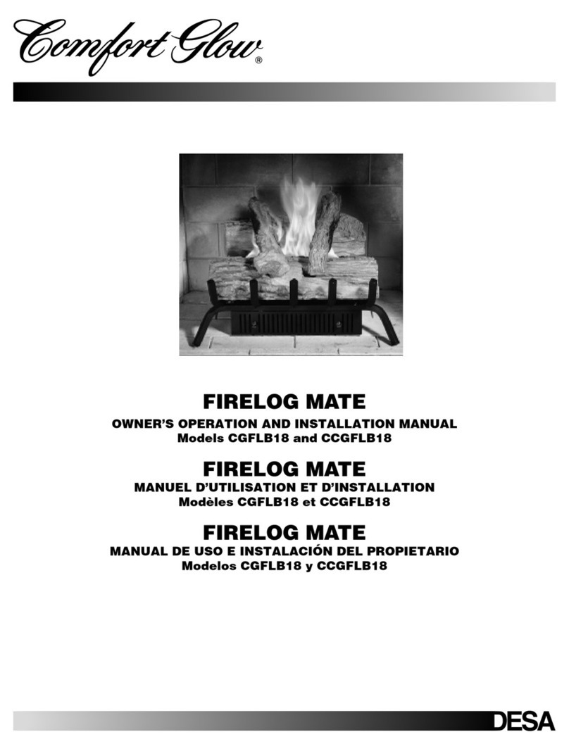Comfort Glow FIRELOG MATE CGFLB18 OWNER'S OPERATION AND INSTALLATION MANUAL Comfort Glow FIRELOG MATE CGFLB18 OWNER'S OPERATION AND INSTALLATION MANUAL