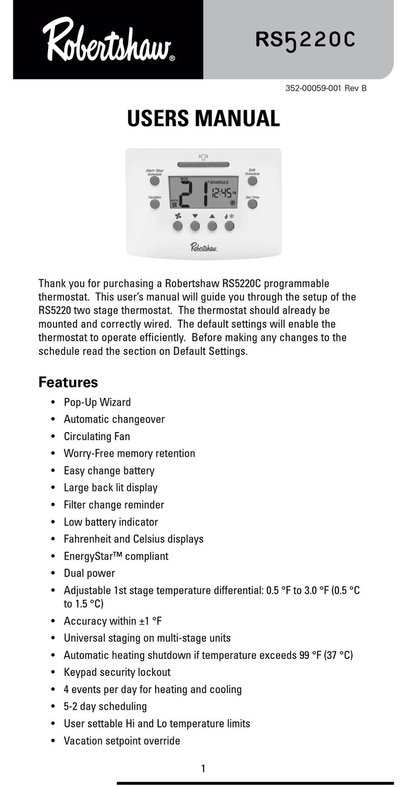 Robertshaw RS5220C user manual
