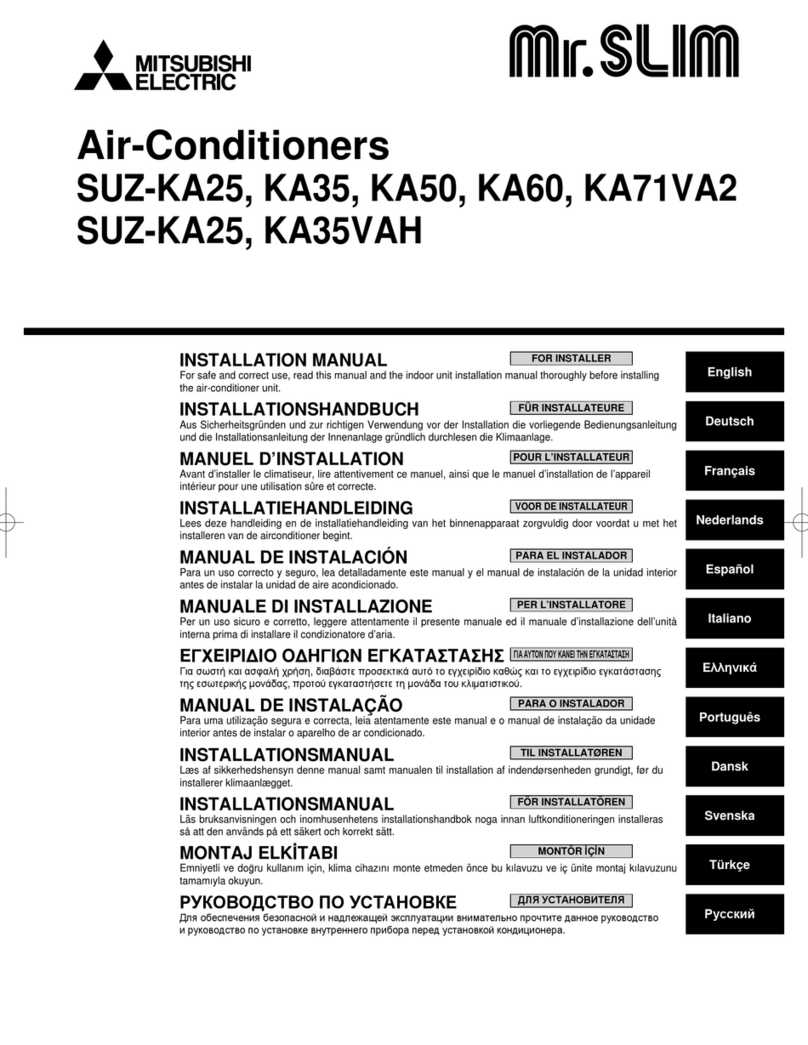 Mitsubishi Electric Mr. Slim SUZ-KA25 User manual