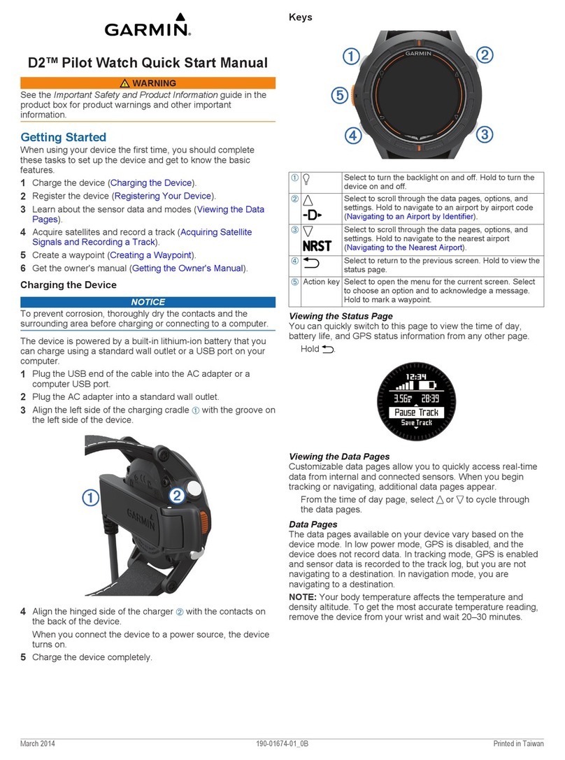 Garmin D2 Pilot quick start guide