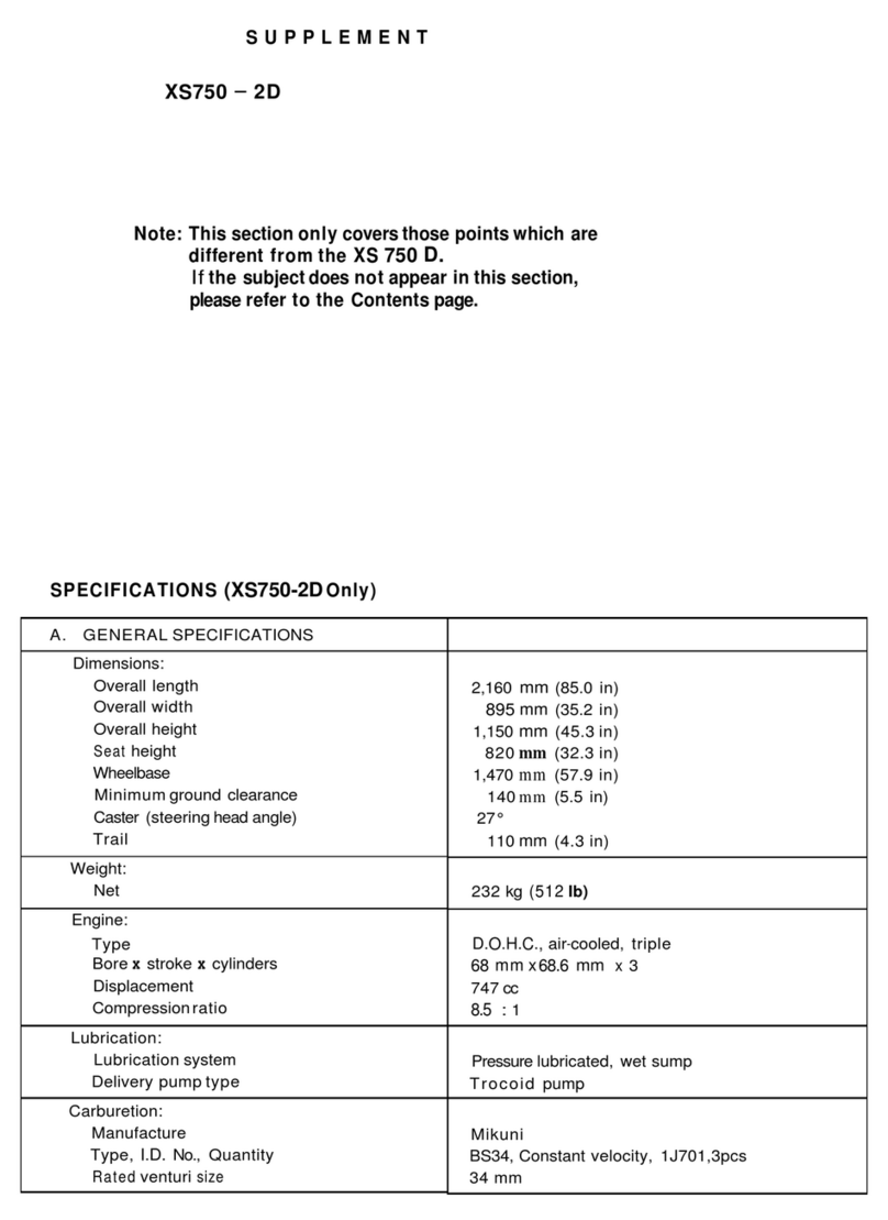 Yamaha XS750-2D Supplemental service manual