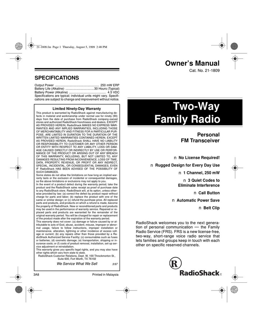 Radio Shack 21-1809 User manual