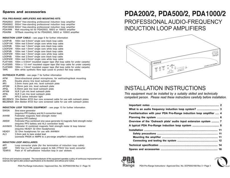 PDA Range PDA200/2 User manual