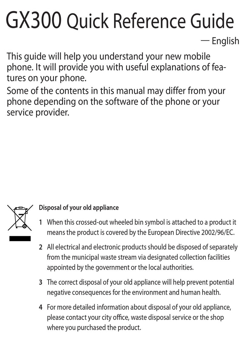 LG GX300 Quick reference guide