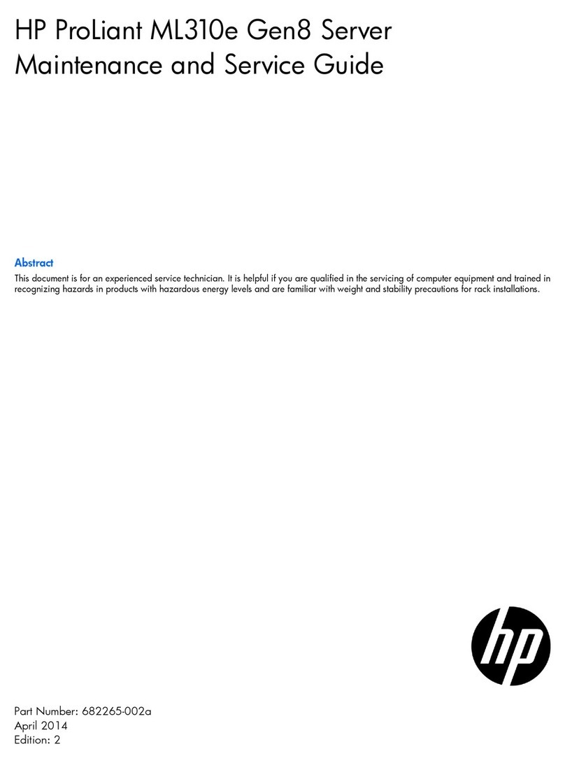 HP ProLiant ML310e Gen Maintenance and service guide