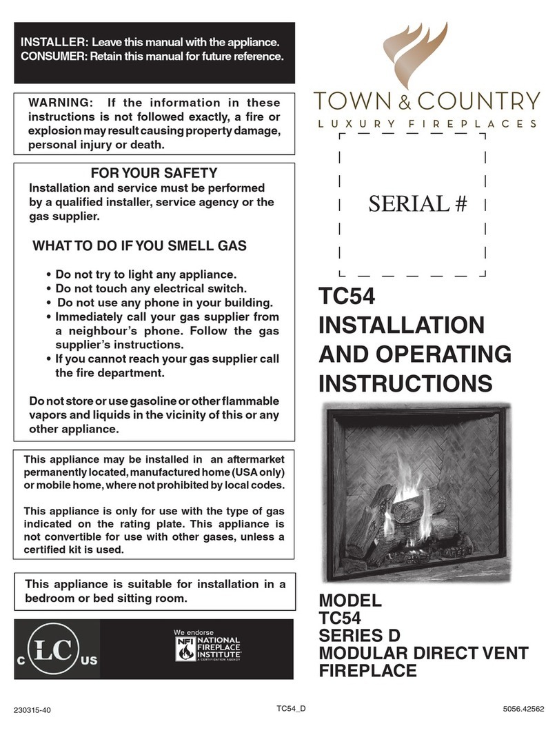 Town & Country Fireplaces TC54 SERIES DMODULAR Installation and operating instructions Town & Country Fireplaces TC54 SERIES DMODULAR Installation and operating instructions