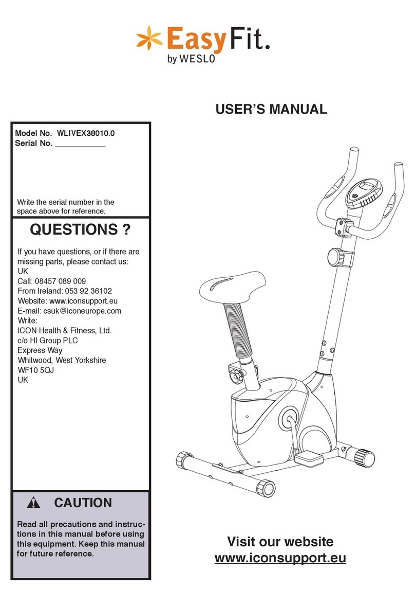 Weslo Easy Fit WLIVEX38010.0 user manual Weslo Easy Fit WLIVEX38010.0 user manual