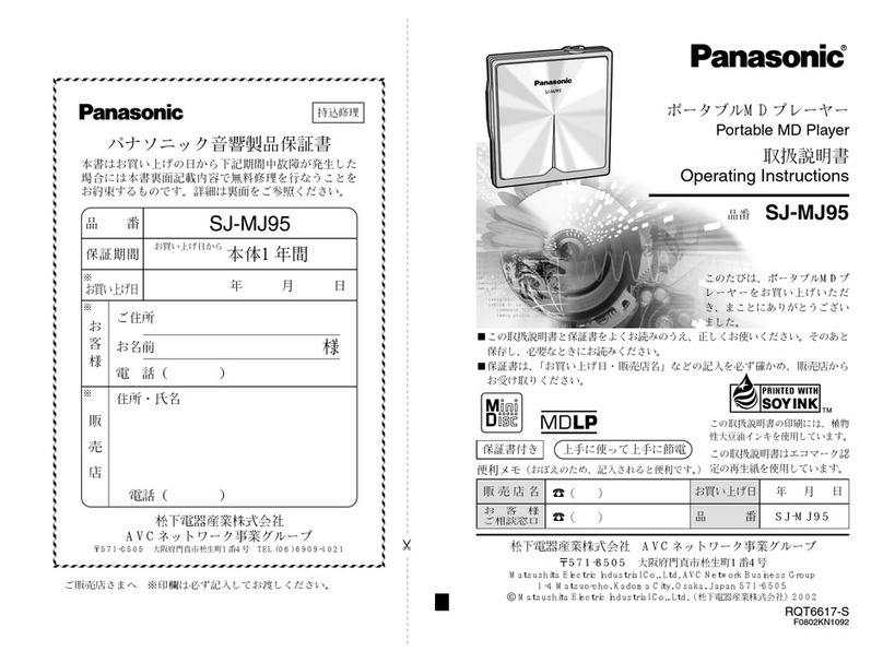 Panasonic SJ-MJ95 operating instructions