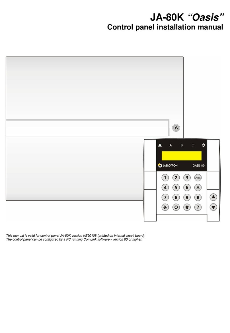jablotron JA-80K Oasis installation instructions jablotron JA-80K Oasis installation instructions