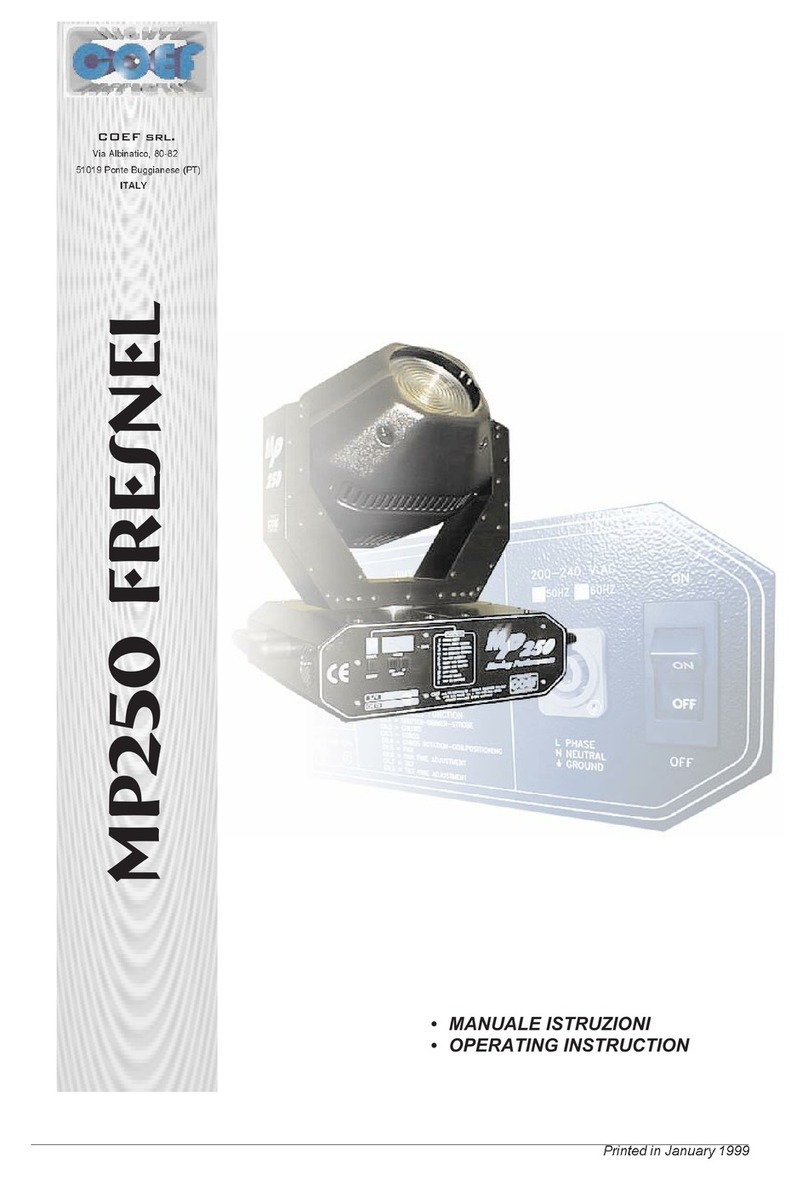 COEF MP250 FRESNEL operating instructions