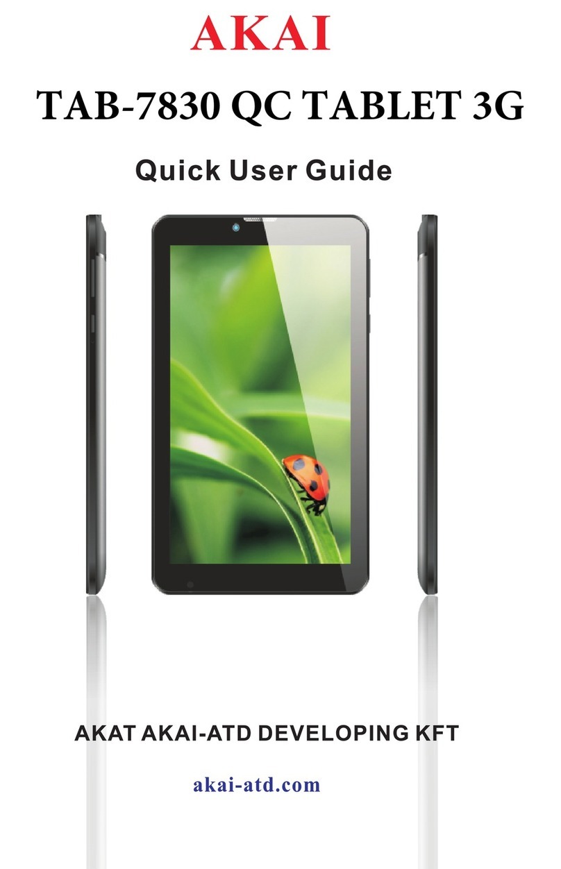 Akai TAB-7830 QC TABLET 3G quick start guide
