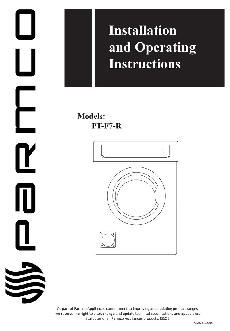 Parmco PT-F7-R Installation and operating instructions