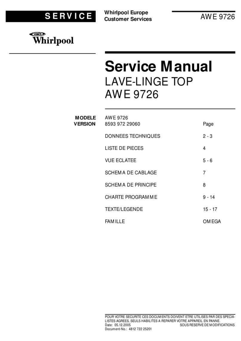 Whirlpool LAVE-LINGE TOP AWE 9726 User manual