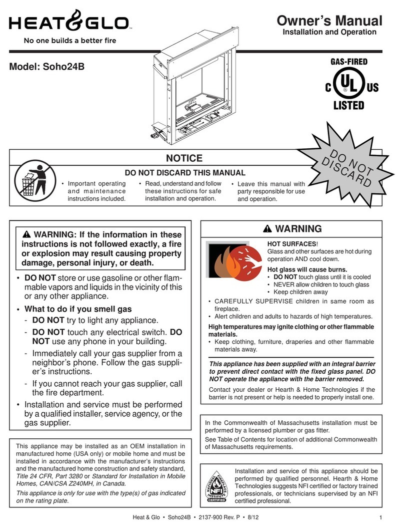 Heat & Glo SOHO24B User manual Heat & Glo SOHO24B User manual