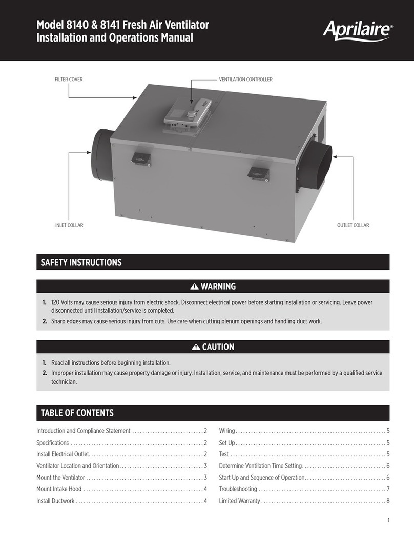 Apriaire 8140 Installation and operation manual