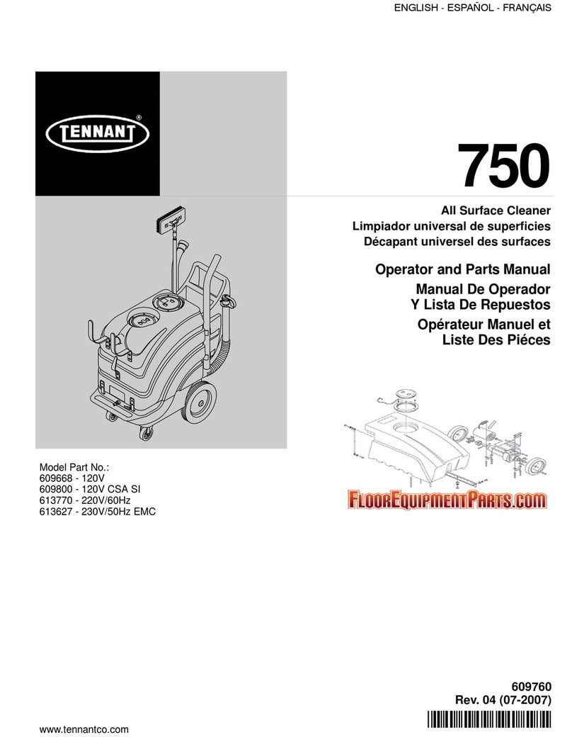 Tennant 750 Operator and parts manual