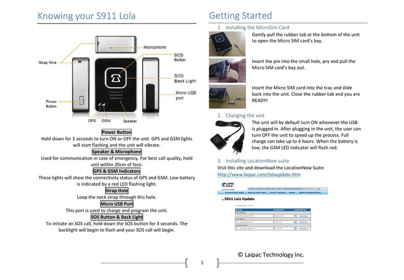 GPS Tracker S911 Lola User manual