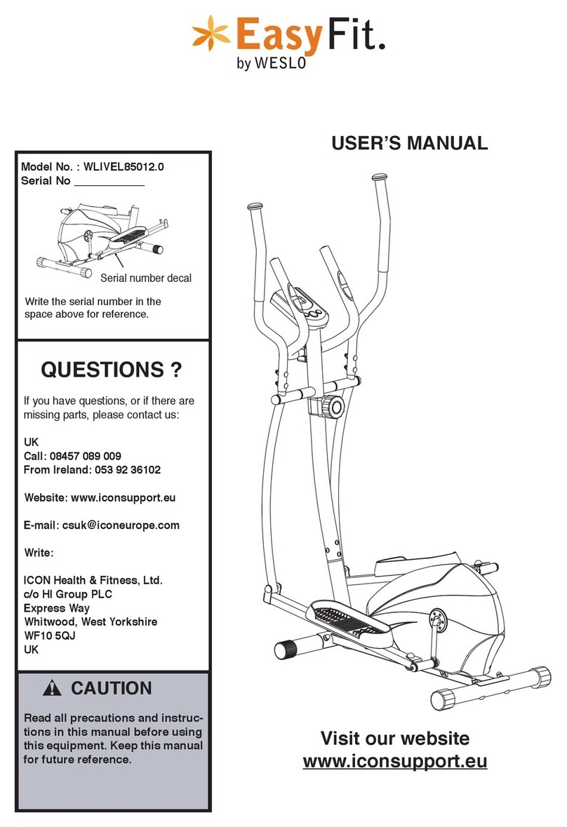 Weslo Easy FitWLIVEL85012.0 user manual