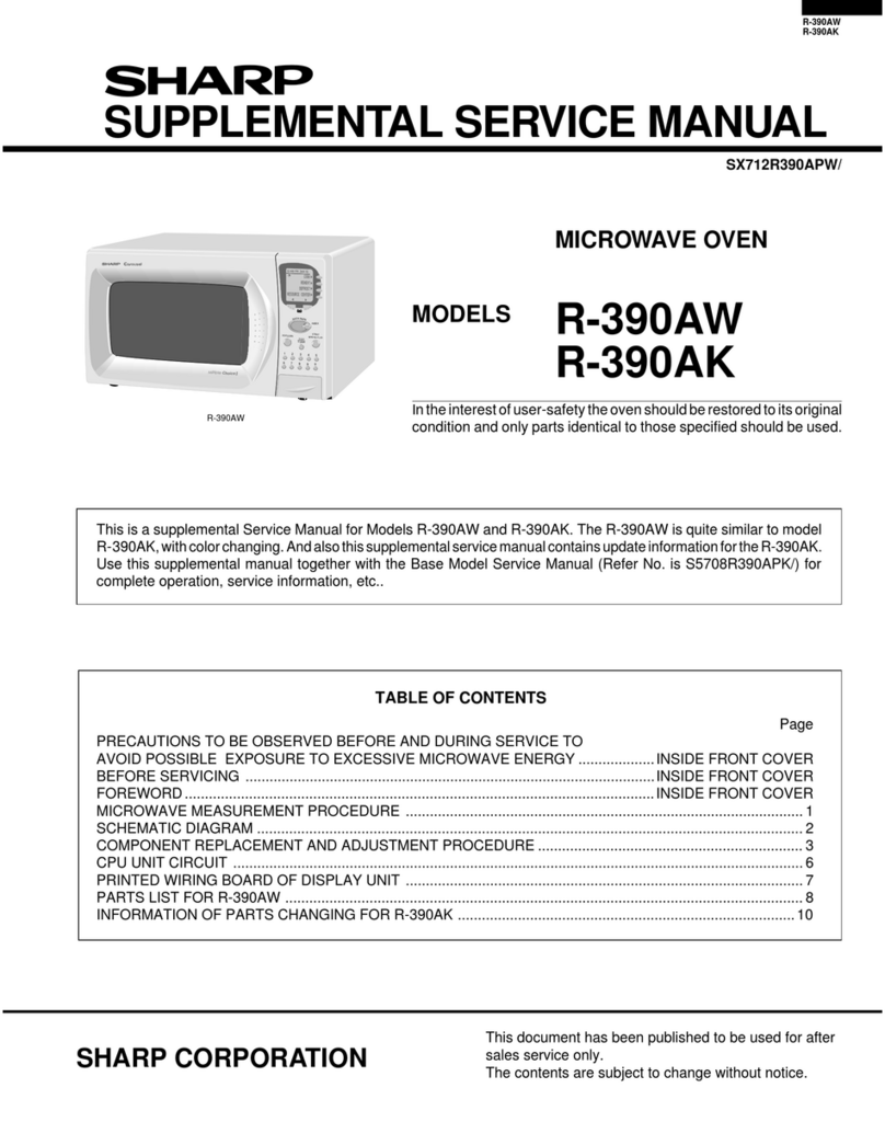 Sharp R-390AW Supplemental service manual