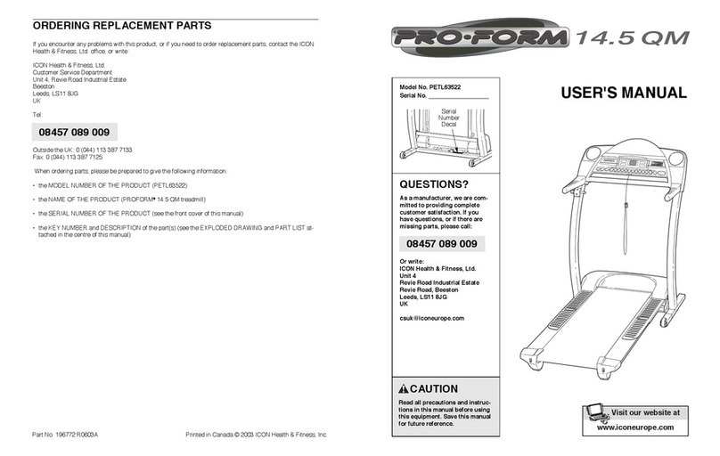 Pro-Form 14.5 QM PETL63522 User manual