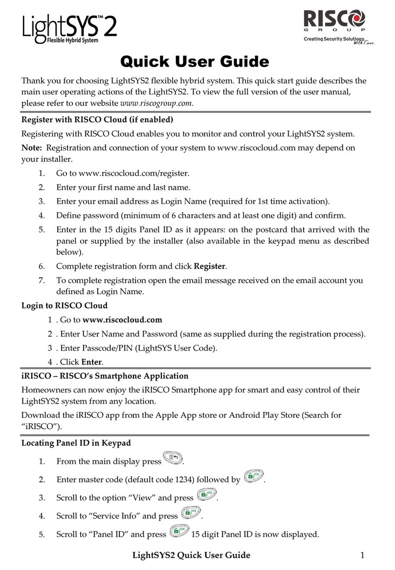 Risco LightSYS2 Instruction manual
