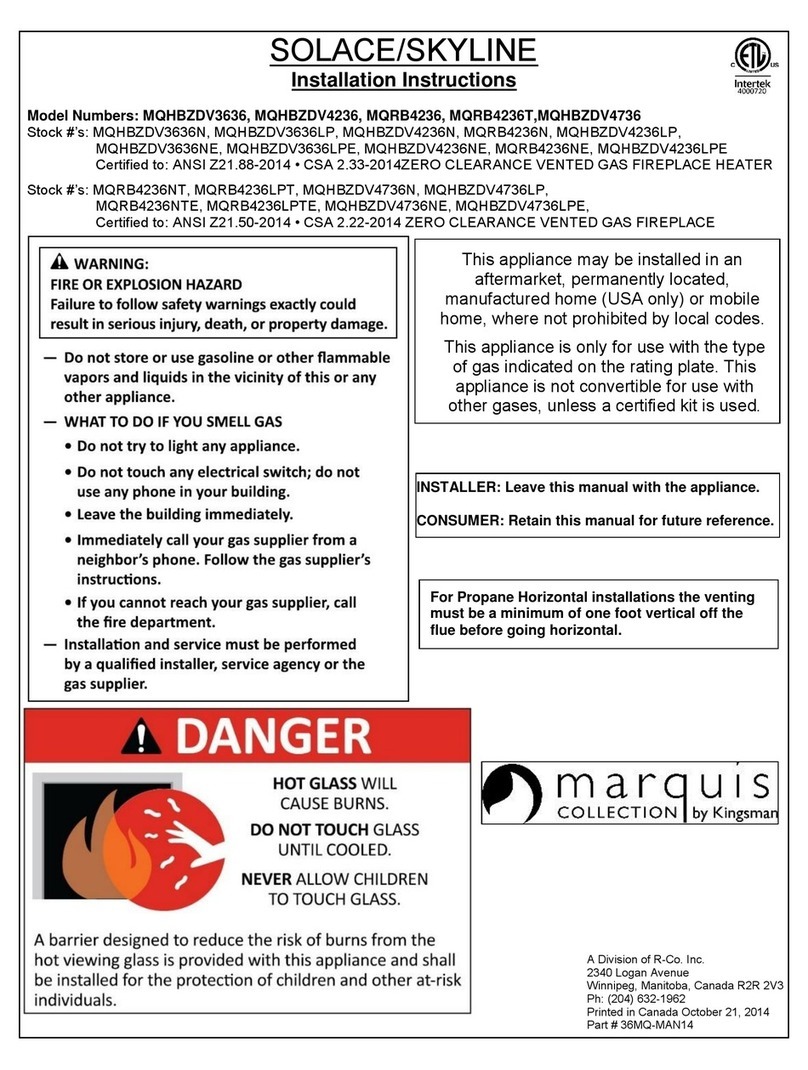 Marquis MQHBZDV3636 installation instructions