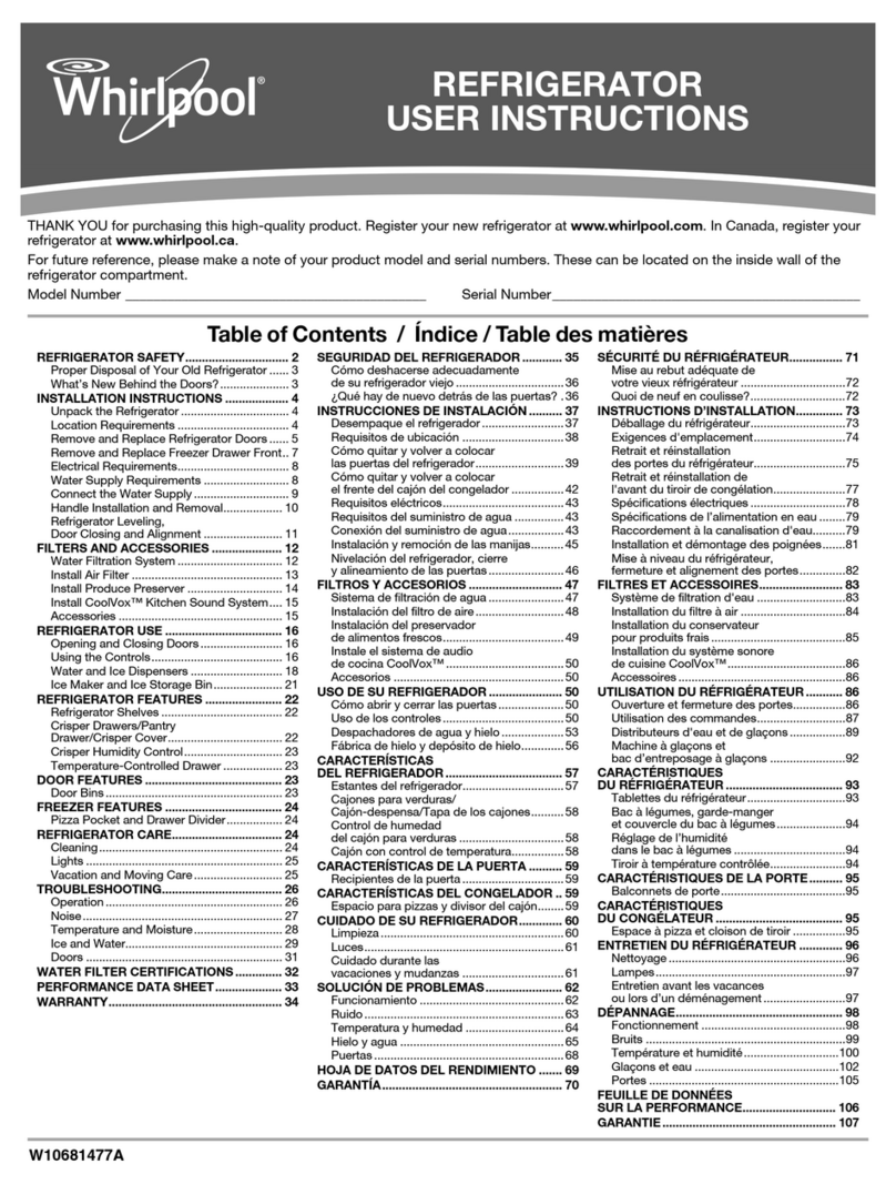 Whirlpool WRF991BOOM User manual