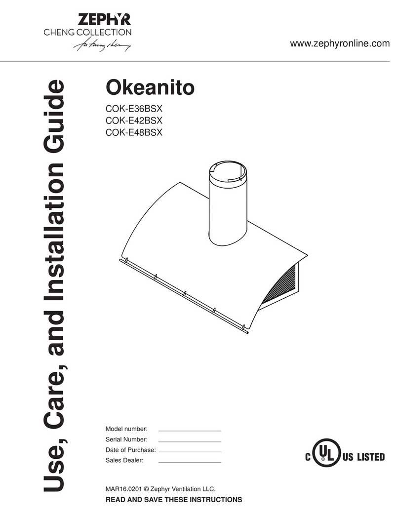 Zephyr Okeanito COK-E36BSX Installation guide