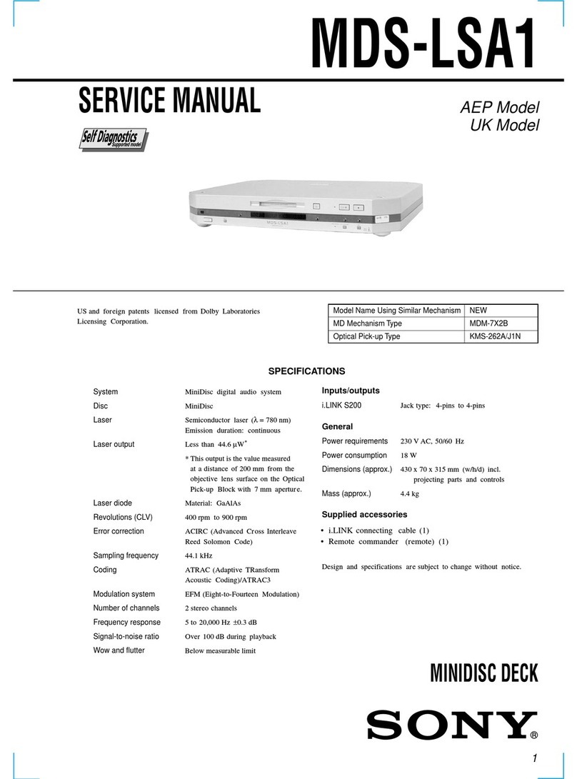 Sony MDS-LSA1 User manual