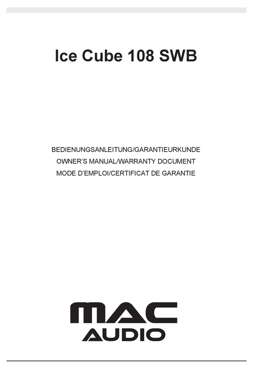 MAC Audio Ice Cube 108 SWB User manual MAC Audio Ice Cube 108 SWB User manual