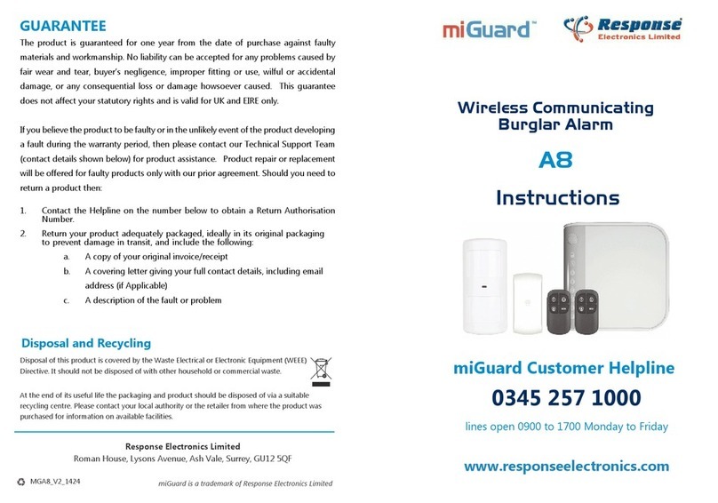 Response Electronics miGuard A8 User manual
