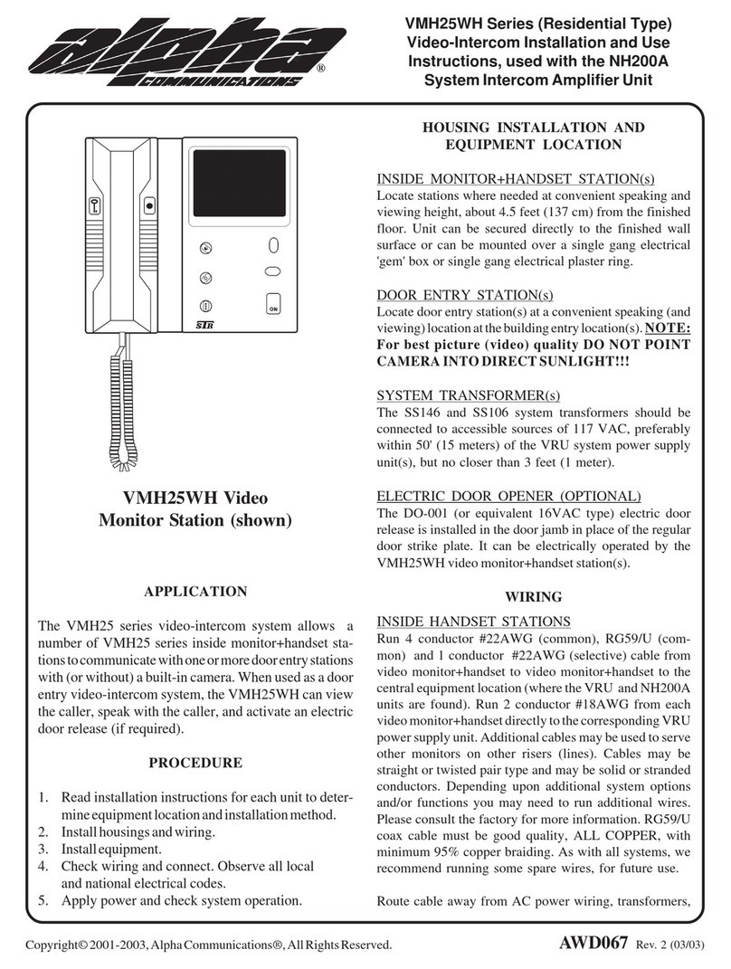 Alpha Communications VMH25WH Series Operating and maintenance manual