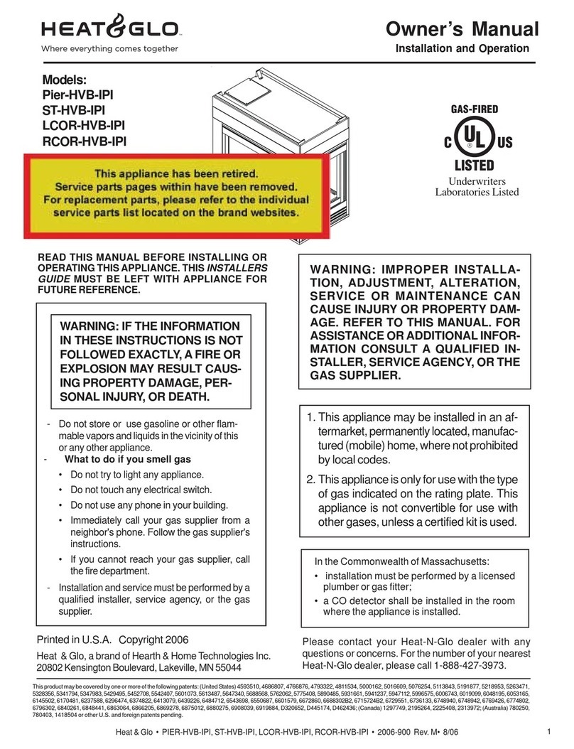 Heat & Glo Pier-HVB-IPI User manual