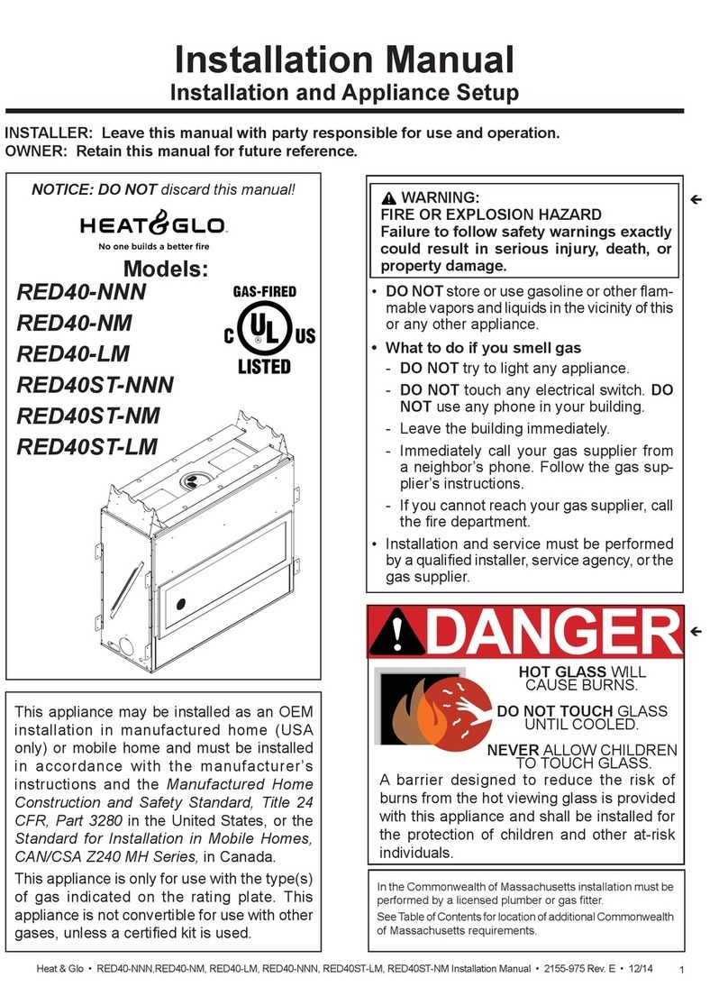 Heat & Glo RED40-NNN User manual