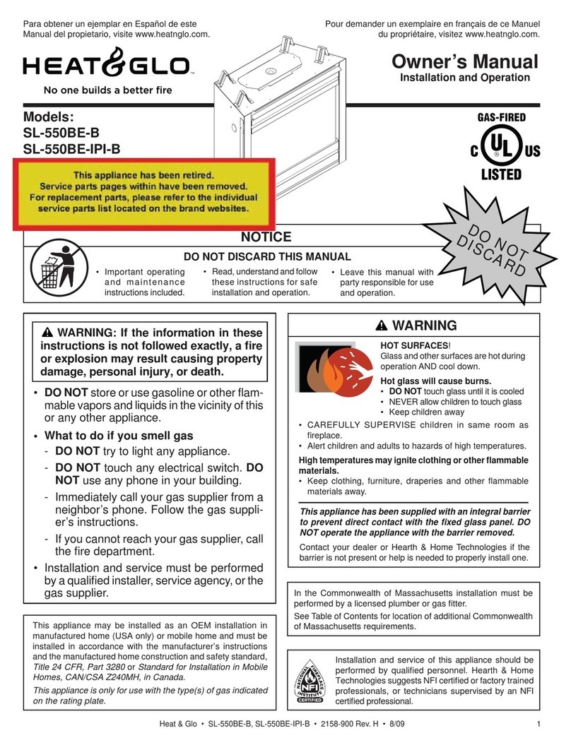 Heat & Glo SL-550BE-B User manual