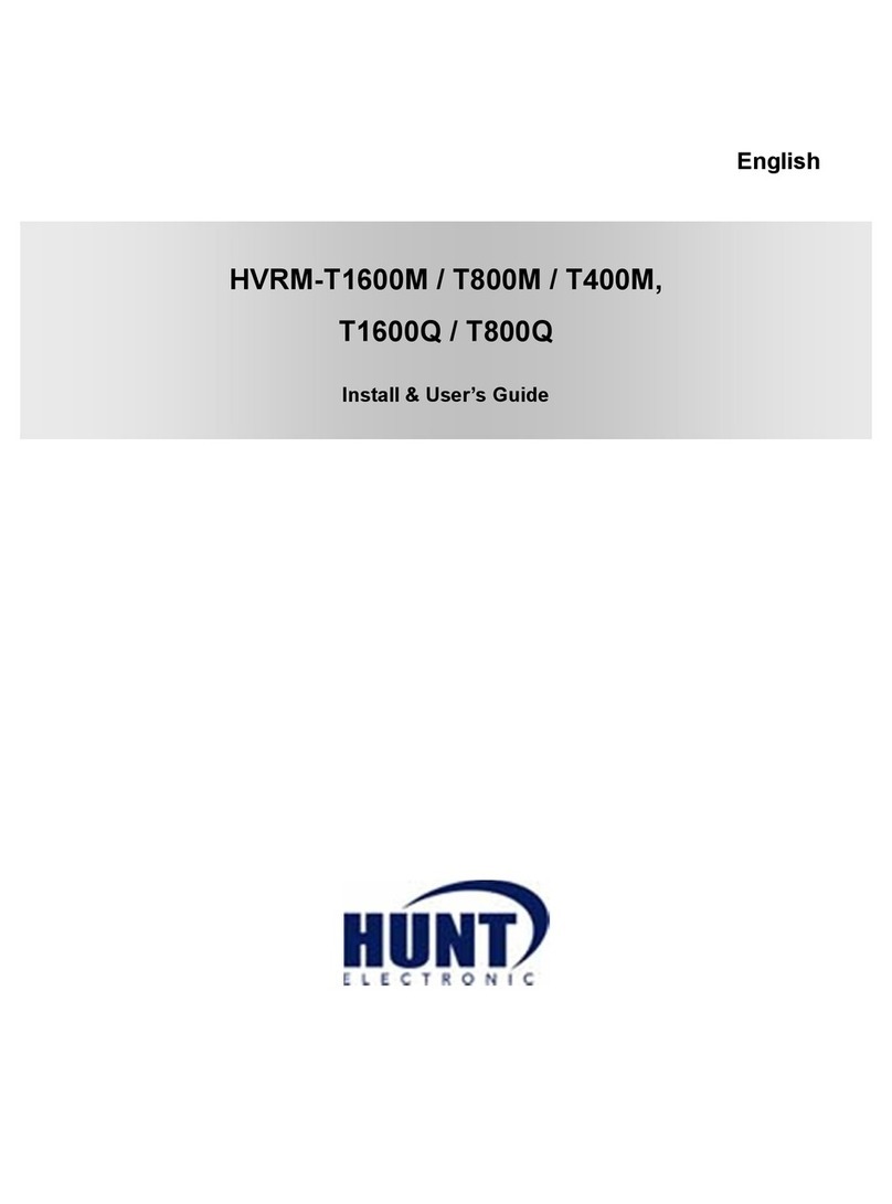 Hunt Electronic HVRM-T1600Q Install & user's guide