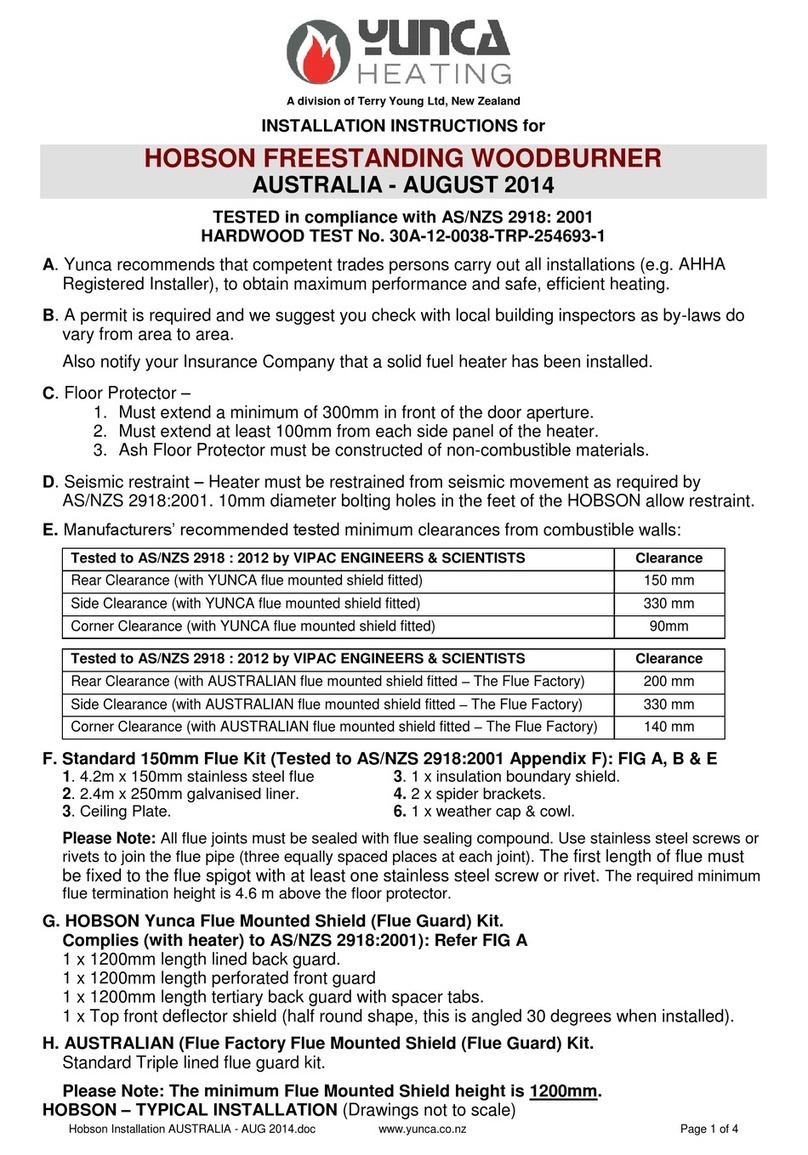 Yunca Gas hobson installation instructions