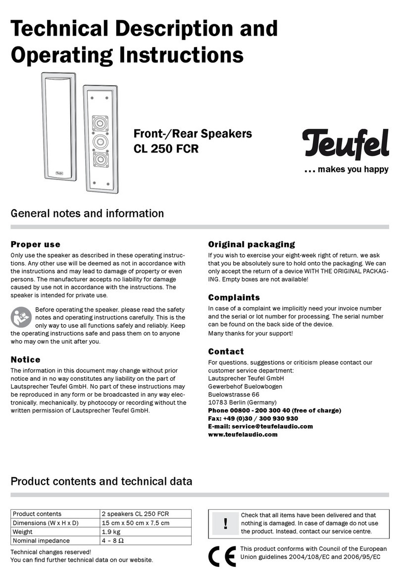 Teufel CL 250 C Technical description and operating instructions