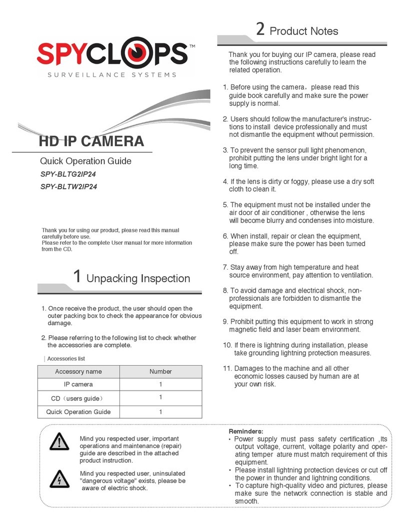 Spyclops SPY-BLTG2IP24 Quick operation guide