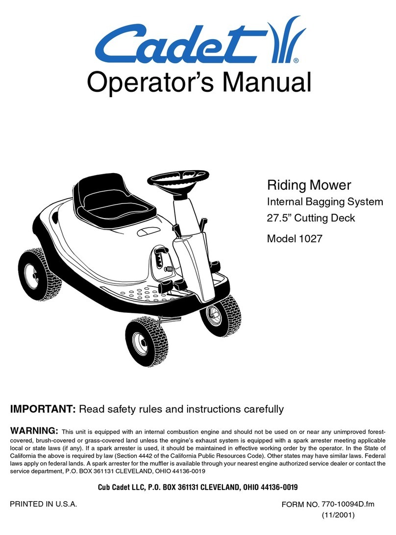 Cadet 1027 Operator's manual